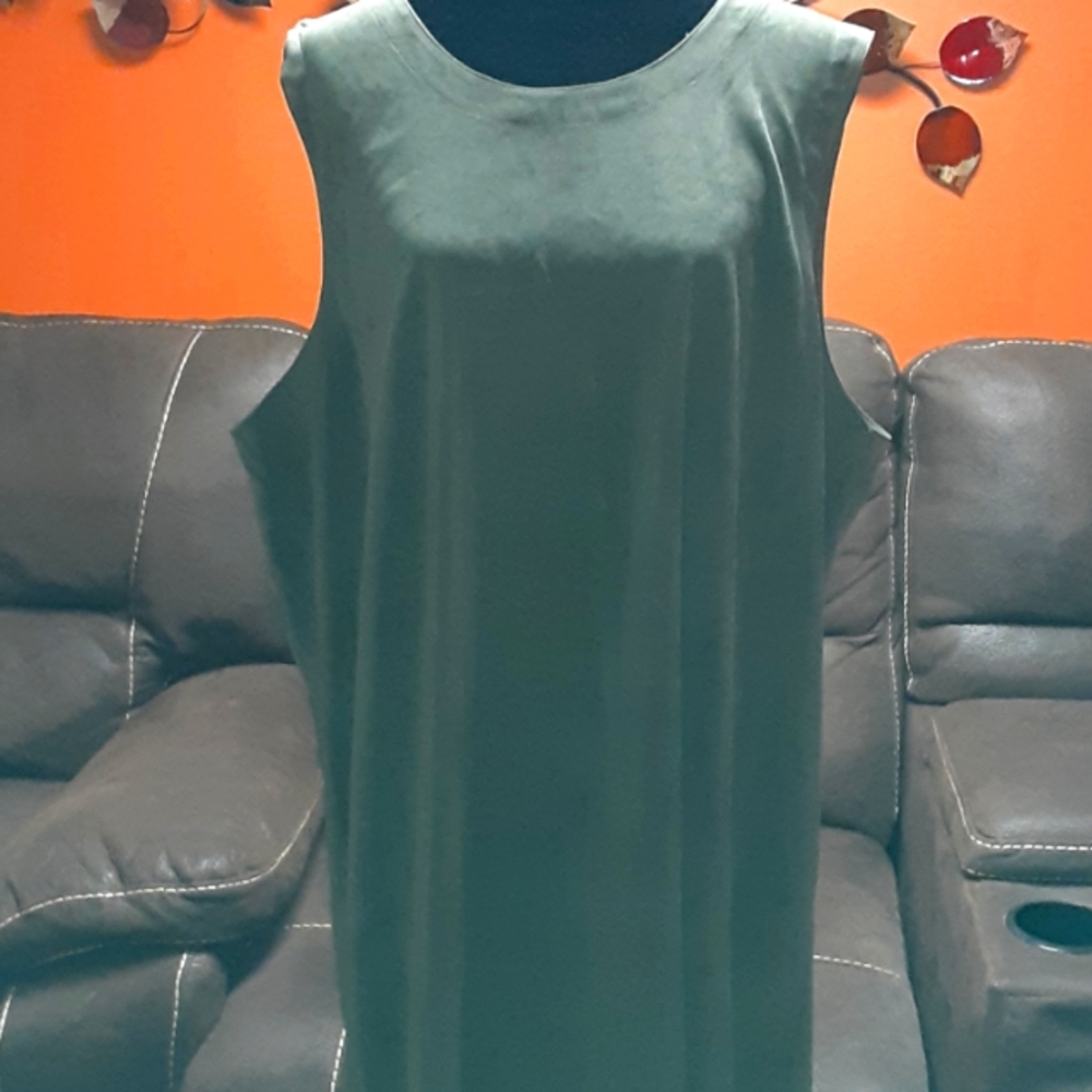A green dress